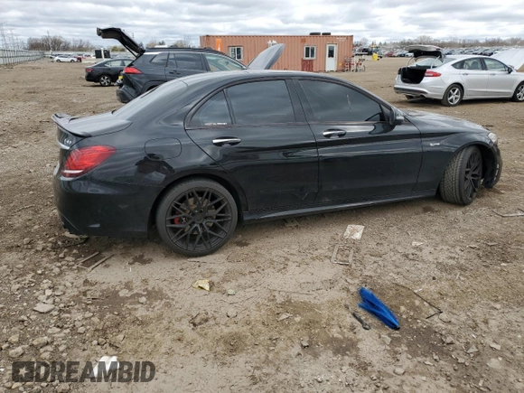 2019 Mercedes-Benz C 43 AMG with VIN 55SWF6EB8KU285667, listed as a Copart auction lot 52937315 with 57,274 mi miles and Salvage title. Bid and sale history available at DreamBid. Image 3.