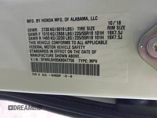 2019 Honda Odyssey Elite с VIN 5FNRL6H95KB047758, выставлен на аукционе IAAI как лот 42254251 с пробегом 93 629 миль миль и . История ставок и продаж доступна на DreamBid. Изображение 9.