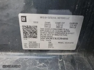 2018 Chevrolet Silverado 1500 LTZ with VIN 1GCVKSEC8JZ294856, listed as a Copart auction lot 42839355 with 115,676 mi miles and Salvage Title. Bid and sale history available at carsss.com. Image 12.