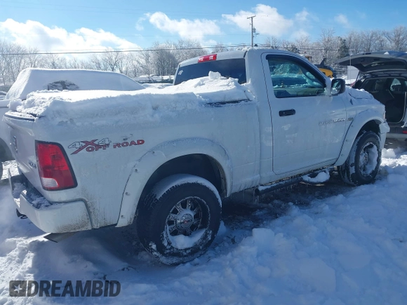2012 Ram 1500 Express with VIN 3C6JD7AT1CG124635, listed as a IAAI auction lot 41242405 with 96,248 mi miles. Bid and sale history available at carsss.com. Image 4.