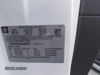 2011 GMC Acadia Denali with VIN 1GKKRTED7BJ286605, listed as a IAAI auction lot 41782992 with 119,154 mi miles and . Bid and sale history available at DreamBid. Image 9.