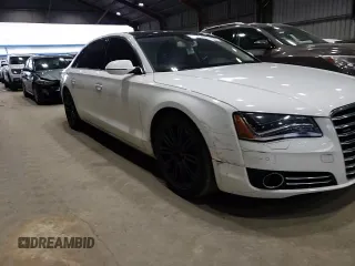 2014 Audi A8 4.0T with VIN WAUR2AFD1EN005555, listed as a Copart auction lot 55664075 with 170,188 mi miles and Salvage title. Bid and sale history available at DreamBid. Image 13.