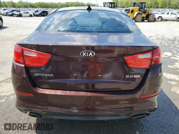 2015 Kia Optima EX with VIN 5XXGN4A73FG386892, listed as a Copart auction lot 52632605 with 208,223 mi miles and Salvage Title. Bid and sale history available at carsss.com. Image 6.