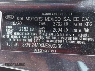 2021 Kia Forte LXS z VIN 3KPF24AD0ME300230, wystawiony jako IAAI lot #42373994 z przebiegiem 60 823 mil mil oraz . Historia ofert i sprzedaży dostępna na DreamBid. Obrazek 9.