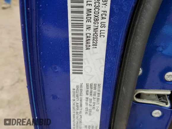 2022 Dodge Charger SXT with VIN 2C3CDXBG7NH202281, listed as a Copart auction lot 89396365 with 34,422 mi miles and Salvage Title. Bid and sale history available at DreamBid. Image 13.