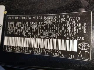 2011 Toyota Corolla L with VIN 2T1BU4EE2BC547272, listed as a IAAI auction lot 42067240 with 175,982 mi miles. Bid and sale history available at carsss.com. Image 9.