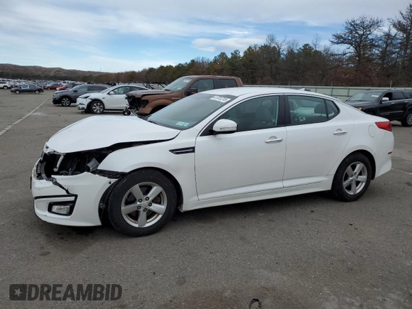 2015 Kia Optima LX with VIN KNAGM4A77F5597792, listed as a Copart auction lot 41701215 with 66,135 mi miles and Salvage Title. Bid and sale history available at carsss.com. Image 1.