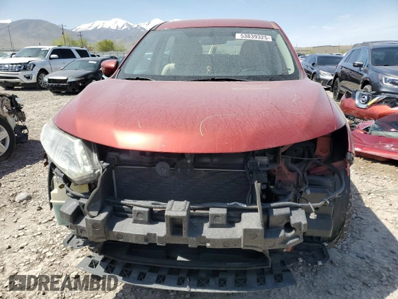 2016 Nissan Rogue SV with VIN KNMAT2MV7GP607804, listed as a Copart auction lot 53839325 with 152,371 mi miles and Salvage Title. Bid and sale history available at DreamBid. Image 5.