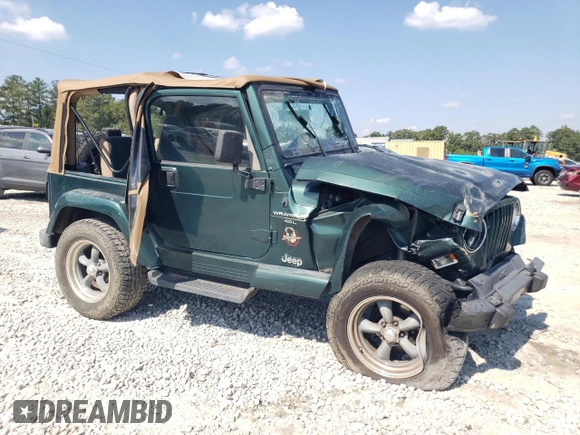 2001 Jeep Wrangler Sahara with VIN 1J4FA59S71P339334, listed as a Copart auction lot 74805224 with 265,778 mi miles and Salvage Title. Bid and sale history available at carsss.com. Image 4.