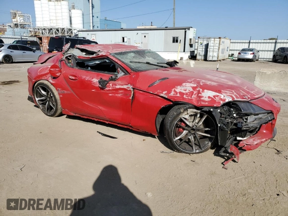 2022 Toyota GR Supra 3.0 with VIN WZ1DB0C0XNW051910, listed as a Copart auction lot 75352524 with 13,090 mi miles and Salvage Title. Bid and sale history available at carsss.com. Image 4.