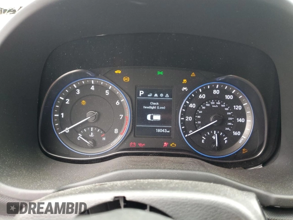 2020 Hyundai Kona SEL with VIN KM8K22AA7LU470072, listed as a Copart auction lot 65822584 with 18,043 mi miles and Salvage title. Bid and sale history available at DreamBid. Image 9.