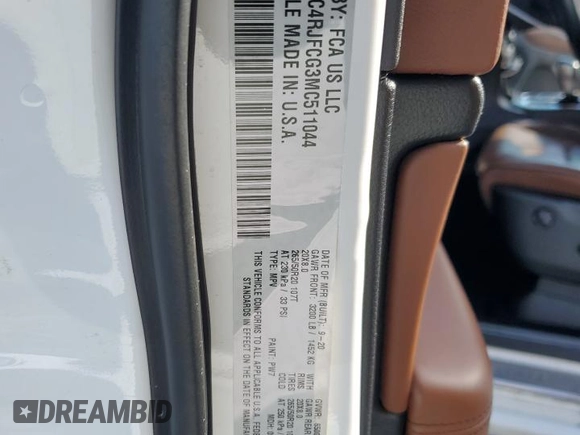 2021 Jeep Grand Cherokee Overland с VIN 1C4RJFCG3MC511044, выставлен на аукционе Copart как лот 42284445 с пробегом 41 676 миль миль и Списание • Salvage title. История ставок и продаж доступна на DreamBid. Изображение 15.