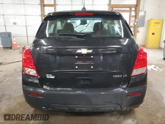 2015 Chevrolet Trax LS with VIN 3GNCJKSB8FL229999, listed as a Copart auction lot 45840835 with 109,423 mi miles and Salvage Title. Bid and sale history available at carsss.com. Image 6.