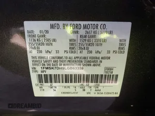 2020 Ford Explorer XLT with VIN 1FMSK7DH9LGB63359, listed as a IAAI auction lot 41758868 with 56,957 mi miles. Bid and sale history available at carsss.com. Image 9.