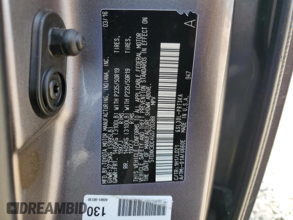 2016 Toyota Sienna SE z VIN 5TDXK3DC4GS720388, wystawiony jako Copart lot #60211685 z przebiegiem 191 729 mil mil oraz Szkoda całkowita • Salvage title. Historia ofert i sprzedaży dostępna na DreamBid. Obrazek 13.
