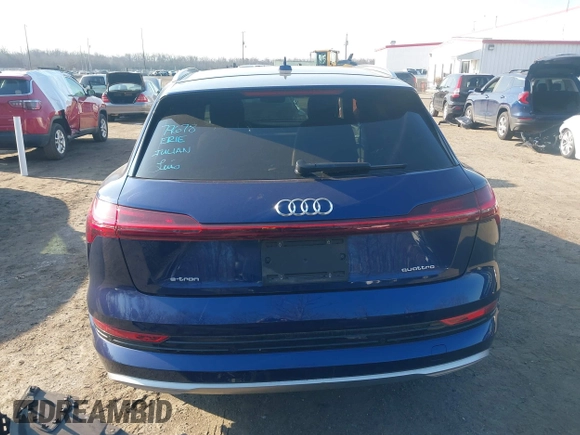 2021 Audi e-tron Premium Plus with VIN WA1LAAGE3MB028896, listed as a IAAI auction lot 41415811 with 39,770 mi miles and . Bid and sale history available at DreamBid. Image 16.