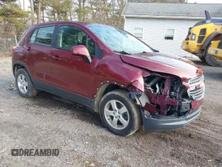 2016 Chevrolet Trax LS with VIN 3GNCJNSB8GL115181, listed as a IAAI auction lot 41738971 with 112,699 mi miles. Bid and sale history available at carsss.com. Image 1.