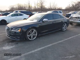 2015 Audi S8 with VIN WAUK2AFD5FN027013, listed as a IAAI auction lot 41456289 with 77,877 mi miles. Bid and sale history available at carsss.com. Image 17.