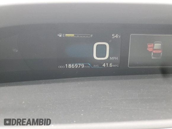 2016 Toyota Prius Two with VIN JTDKBRFU1G3011017, listed as a Copart auction lot 47075295 with 186,979 mi miles and Salvage Title. Bid and sale history available at carsss.com. Image 9.
