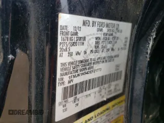 2013 Ford Expedition Max Limited with VIN 1FMJK1K54DEF21773, listed as a Copart auction lot 53612995 with Not provided miles and Salvage title. Bid and sale history available at DreamBid. Image 12.
