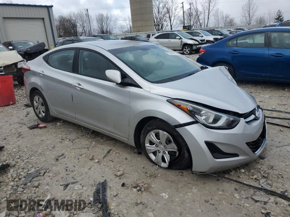 2016 Hyundai Elantra SE with VIN 5NPDH4AE7GH703619, listed as a Copart auction lot 53146755 with Not provided miles and Salvage title. Bid and sale history available at DreamBid. Image 4.