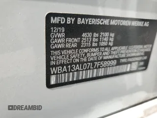 2020 BMW 2 Series M235i xDrive with VIN WBA13AL07L7F58999, listed as a Copart auction lot 77858084 with 19,833 mi miles and Salvage Title. Bid and sale history available at carsss.com. Image 15.