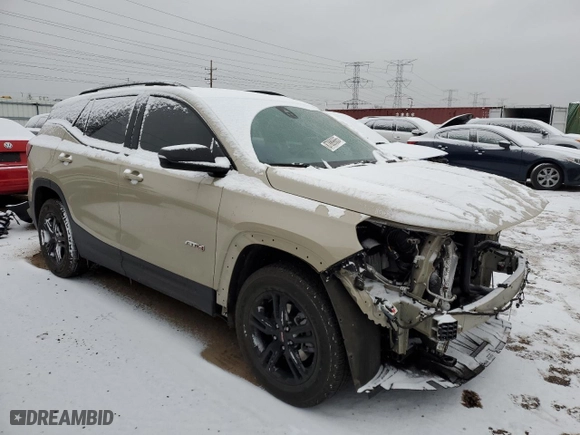 2022 GMC Terrain AT4 with VIN 3GKALYEV8NL301533, listed as a Copart auction lot 87889665 with 15,657 mi miles and Salvage Title. Bid and sale history available at carsss.com. Image 4.