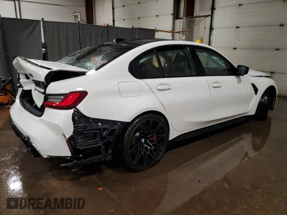 2025 BMW M3 Competition xDrive z VIN WBS33HJ03SFU35458, wystawiony jako Copart lot #43777165 z przebiegiem 231 mil mil oraz Szkoda całkowita • Salvage title. Historia ofert i sprzedaży dostępna na DreamBid. Obrazek 3.