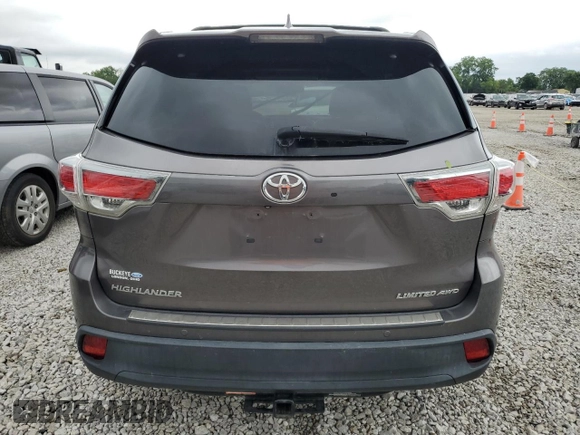 2015 Toyota Highlander Limited z VIN 5TDDKRFH2FS079464, wystawiony jako Copart lot #58397725 z przebiegiem Nie podano mil oraz Szkoda całkowita • Salvage title. Historia ofert i sprzedaży dostępna na DreamBid. Obrazek 6.