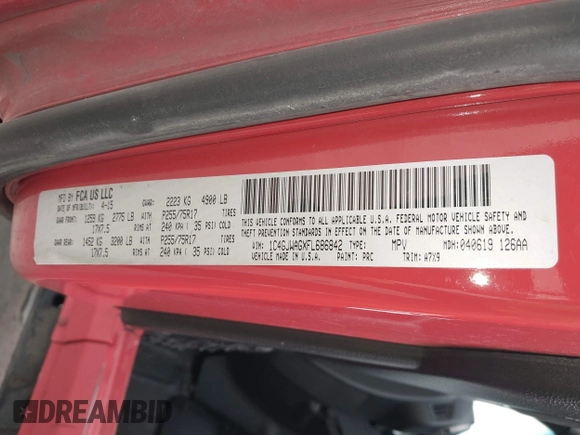 2015 Jeep Wrangler Sport with VIN 1C4GJWAGXFL686842, listed as a IAAI auction lot 42040058 with 154,091 mi miles. Bid and sale history available at carsss.com. Image 9.