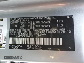 2023 Lexus RX with VIN 2T2BAMCA5PC020189, listed as a Copart auction lot 46678454 with 4,454 mi miles. Bid and sale history available at carsss.com. Image 14.