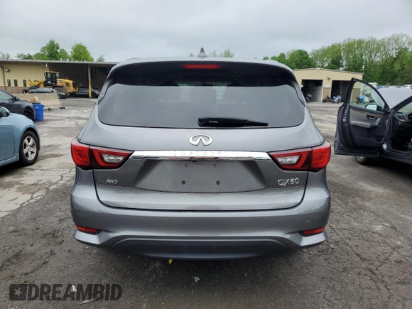 2019 Infiniti QX60 Pure with VIN 5N1DL0MMXKC566525, listed as a Copart auction lot 56960085 with 89,858 mi miles and Salvage title. Bid and sale history available at DreamBid. Image 6.