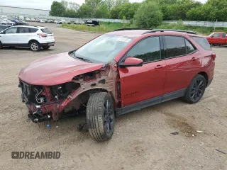 2022 Chevrolet Equinox RS z VIN 2GNAXMEV1N6116129, wystawiony jako Copart lot #57401385 z przebiegiem 20 001 mil mil oraz Czysty tytuł • Clean title. Historia ofert i sprzedaży dostępna na DreamBid. Obrazek 1.