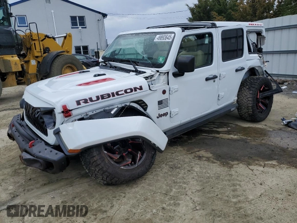 2018 Jeep Wrangler Unlimited Rubicon with VIN 1C4HJXFGXJW244945, listed as a Copart auction lot 49893645 with 45,802 mi miles and Salvage title. Bid and sale history available at DreamBid. Image 1.