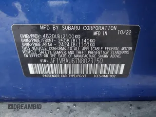 2022 Subaru WRX GT с VIN JF1VBAU67N8023150, выставлен на аукционе IAAI как лот 41974620 с пробегом 24 139 миль миль и . История ставок и продаж доступна на DreamBid. Изображение 9.