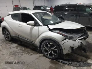 2018 Toyota C-HR XLE with VIN NMTKHMBX5JR027307, listed as a IAAI auction lot 41598077 with 123,032 mi miles. Bid and sale history available at carsss.com. Image 1.