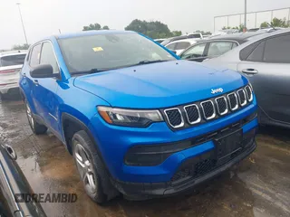 2023 Jeep Compass Sport with VIN 3C4NJDAN1PT509922, listed as a IAAI auction lot 42327048 with 26,598 mi miles and . Bid and sale history available at DreamBid. Image 1.