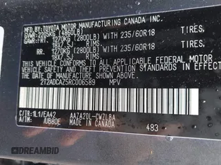 2024 Lexus NX 250 с VIN 2T2ADCAZ5RC006589, выставлен на аукционе IAAI как лот 41975513 с пробегом Не указан миль и . История ставок и продаж доступна на DreamBid. Изображение 9.