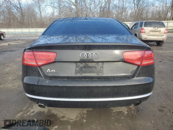 2013 Audi A8 3.0L with VIN WAUAGAFDXDN000657, listed as a Copart auction lot 42992755 with 154,426 mi miles and Salvage title. Bid and sale history available at DreamBid. Image 6.