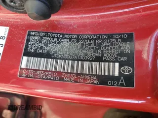 2010 Toyota Prius II with VIN JTDKN3DU7A1303927, listed as a Copart auction lot 53662615 with 156,118 mi miles and Salvage Title. Bid and sale history available at carsss.com. Image 12.