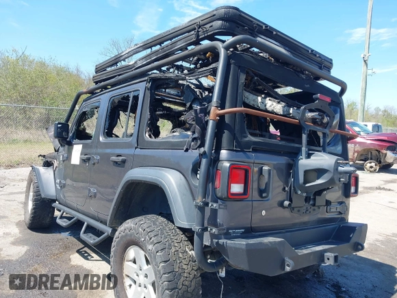 2020 Jeep Wrangler Unlimited Sport S z VIN 1C4HJXDNXLW226806, wystawiony jako IAAI lot #41857458 z przebiegiem Nie podano mil oraz . Historia ofert i sprzedaży dostępna na DreamBid. Obrazek 3.
