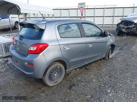 2020 Mitsubishi Mirage ES with VIN ML32A3HJ9LH002486, listed as a IAAI auction lot 41726837 with 48,154 mi miles. Bid and sale history available at carsss.com. Image 4.
