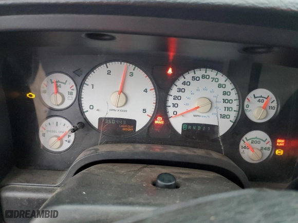 2003 Dodge Ram 2500 ST with VIN 3D7KA28663G728132, listed as a Copart auction lot 87437084 with 350,443 mi miles and Salvage Title. Bid and sale history available at carsss.com. Image 9.