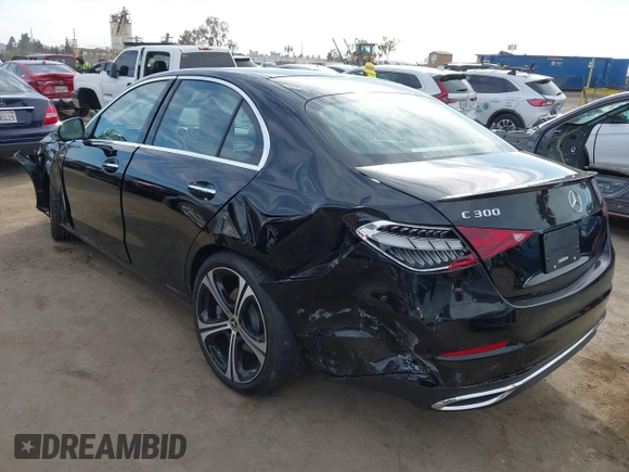 2025 Mercedes-Benz C 300 with VIN W1KAF4GBXSR238038, listed as a IAAI auction lot 41682379 with 431 mi miles and . Bid and sale history available at DreamBid. Image 3.