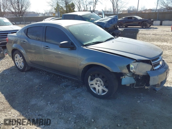2013 Dodge Avenger SE with VIN 1C3CDZAB8DN596915, listed as a IAAI auction lot 41781939 with 122,440 mi miles and . Bid and sale history available at carsss.com. Image 1.