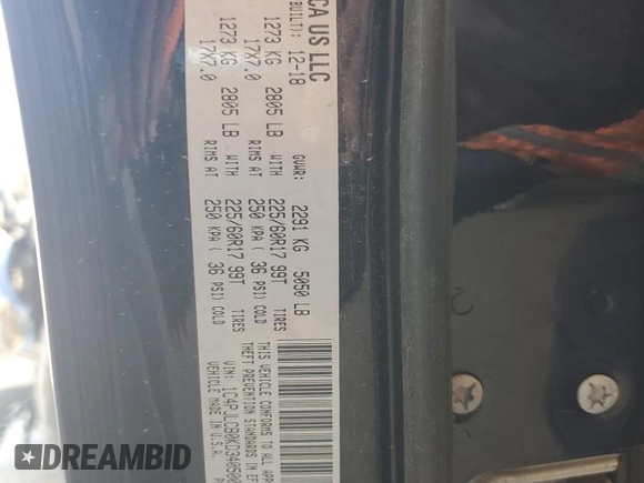 2019 Jeep Cherokee Latitude z VIN 1C4PJLCB0KD340500, wystawiony jako Copart lot #54193245 z przebiegiem 138 517 mil mil oraz Szkoda całkowita • Salvage title. Historia ofert i sprzedaży dostępna na DreamBid. Obrazek 13.