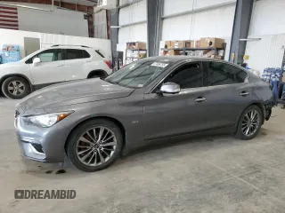 2019 Infiniti Q50 3.0t LUXE with VIN JN1EV7AR3KM590707, listed as a Copart auction lot 47486755 with 58,154 mi miles and Salvage Title. Bid and sale history available at carsss.com. Image 1.