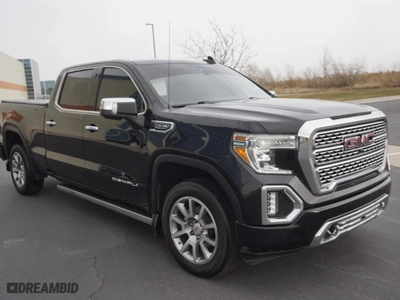 2020 GMC Sierra 1500 Denali with VIN 1GTU9FEL6LZ119443, listed as a Copart auction lot 44381815 with 55,124 mi miles and Salvage Title. Bid and sale history available at carsss.com. Image 1.