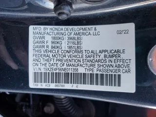 2022 Honda Insight EX with VIN 19XZE4F56NE011358, listed as a Copart auction lot 44727035 with 52,997 mi miles and Salvage Title. Bid and sale history available at carsss.com. Image 16.