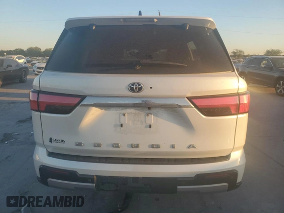 2023 Toyota Sequoia SR5 with VIN 7SVAAAAA9PX001329, listed as a Copart auction lot 75925634 with 0 mi miles and Salvage Title. Bid and sale history available at carsss.com. Image 6.